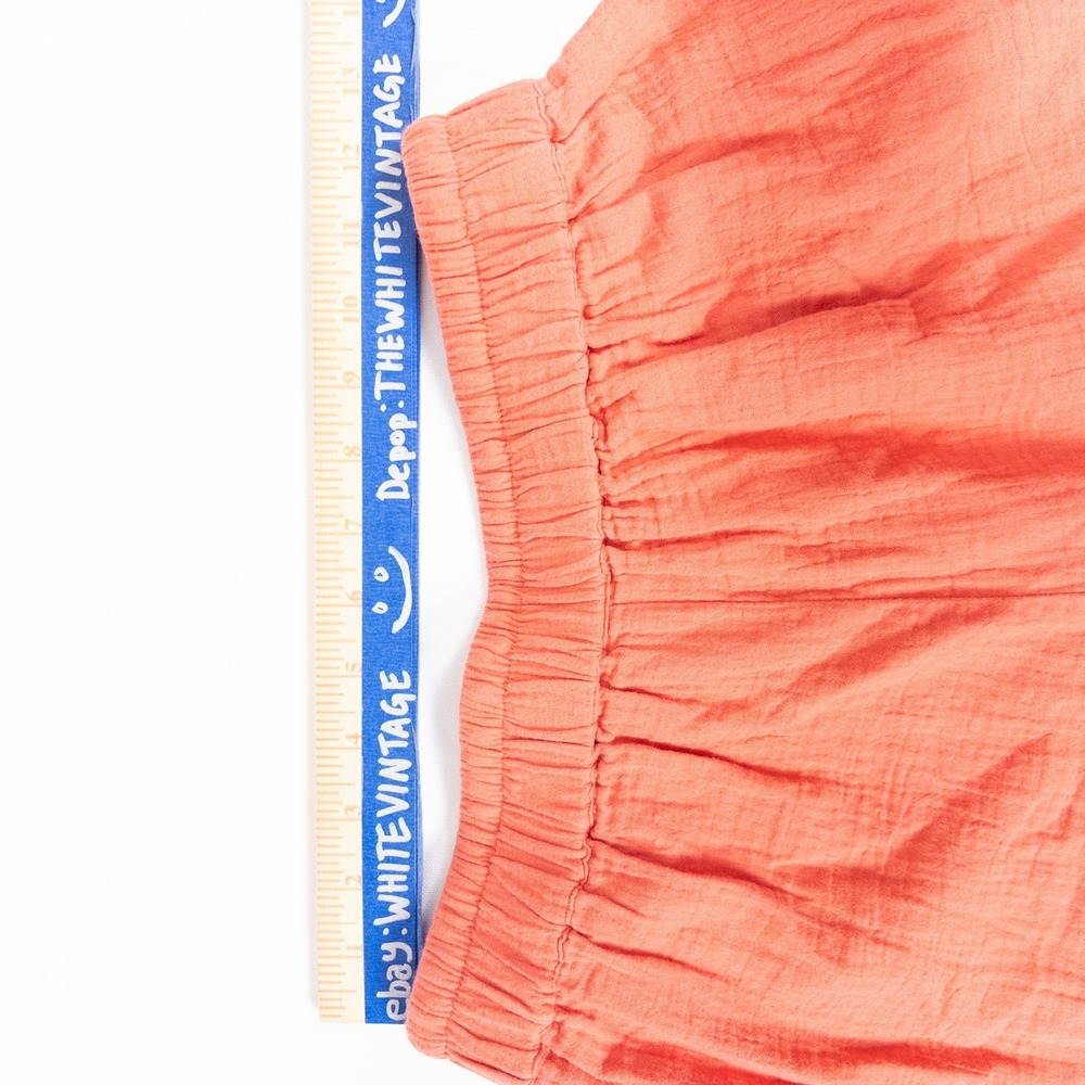 Pact Gauze Pants Women M Orange Wide Leg Elastic Waist Drawstring Organic Cotton - Picture 5 of 7